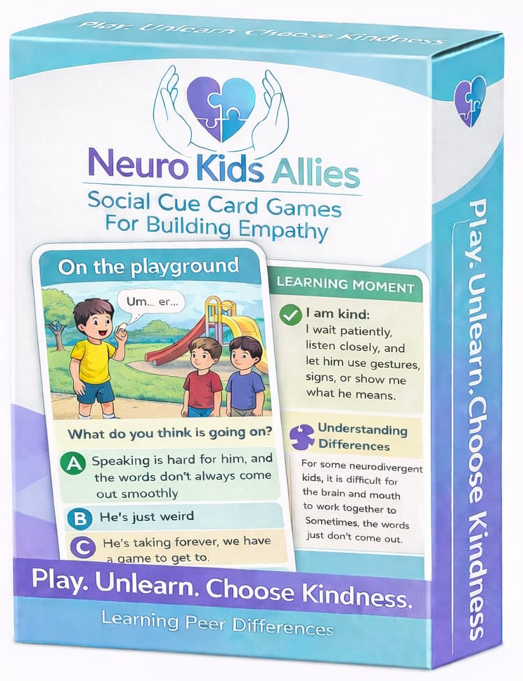 NeuroKids Allies Social Cue Card Games for building empathy product box